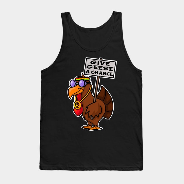 Funny Give geese a chance thanksgiving pun Tank Top by Duckfieldsketchbook01